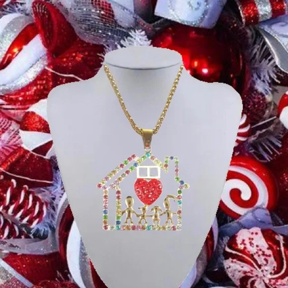 HOME FAMILY LOVE HEART NECKLACE - Picture 3 of 4
